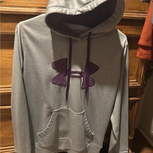 Under Armour Gray Hoodie with Purple Accents